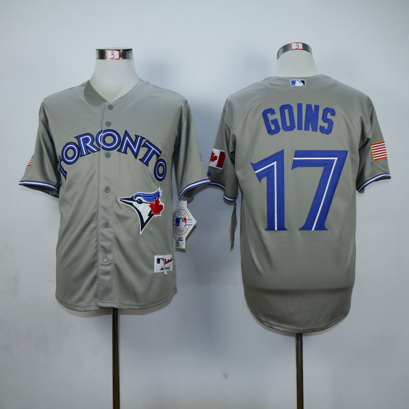 Men Toronto Blue Jays #17 Goins Grey MLB Jerseys